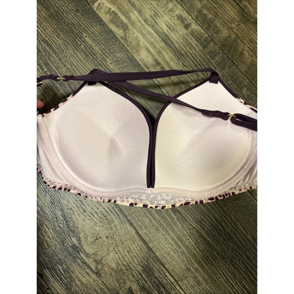 Victoria's Secret The Angel Convertible Bikini Top 32DD Cheetah Purple animal - Picture 4 of 5